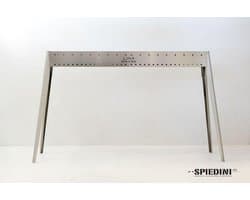 Spiedini - BBQ Miami 120 - Smalle dubbelwandige barbecue voor saté of spiesjes (120 cm) + rooster (37 cm) - Roestvrij staal