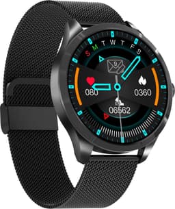 Belesy® Q9 Pro - Smartwatch Dames – Smartwatch Heren - Horloge - 1.28 inch - Kleurenscherm - Stappenteller - Bloeddruk - Hartslag - 75+ Wijzerplaten – Sporten – Staal - Zwart - Kerstcadeau — thumbnail 3