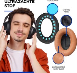 Set Oorkussens geschikt voor Bose QuietComfort 35 ii / 35 / 25 / 15 / 2 / Soundtrue - Soundlink Around-Ear AE2 / AE2W / AE2I - Oorkussens voor koptelefoon - Ear pads headphones beige — thumbnail 4