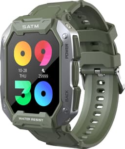 Belesy® Covert - Smartwatch Heren –Horloge – Navigatie - Stappenteller – Calorieën - Hartslag – Sporten - Je eigen foto als wijzerplaat - Kleurenscherm - Full Touch – Groen – Siliconen - Moederdag — thumbnail 2