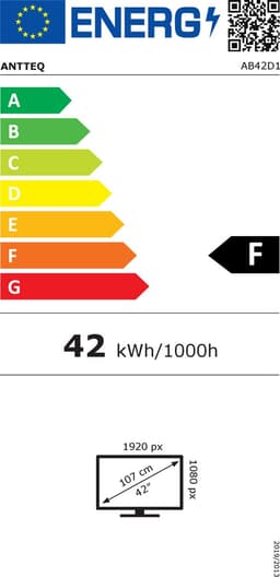 ANTTEQ AB42D1-televisie 42 inch (TV 106 cm)-Dolby Audio, LED, HDMI, mediaspeler via USB, digitale audio-uitgang, triple tuner DVB-C/T2/S2, CI+, inclusief hotelmodus — thumbnail 2