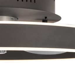 QAZQA maddy - LED Plafondventilator met Verlichting | Lamp en Afstandsbediening - 1 lichts - Ø 50 cm - Zwart - Woonkamer | Slaapkamer | Keuken — thumbnail 5