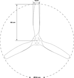 CREATE - Plafondventilator 40W silent Ø132 cm - Met Afstandsbediening - 6 Snelheden - Timer - Zomer/Winter functie - Wit - WIND CALM — thumbnail 2