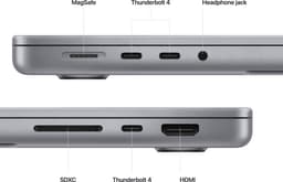 Apple Macbook Pro (2023) MPHE3N/A - 14 inch - Apple M2 Pro - 512GB - Spacegrijs — thumbnail 4