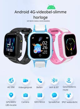 DrPhone KidsTimeX15 – 4G Kinder Smartwatch met GPS Tracker – Videobellen – WhatsApp – IP67 – SOS – 1.44” Touchscreen – Stappenteller – Nederlandse Mobiele App – 1GB+8GB – Roze — thumbnail 2