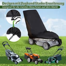 Lawn Mower Cover - Waterproof - Universele Tuinmachinehoes - 210D Oxford - Zwart - 193 x 112 x 63 cm — thumbnail 5