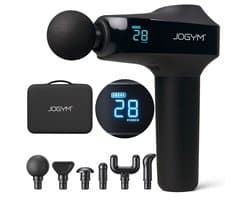 JOGYM® - Massage Gun – Massage Apparaat – Massage Pistool - 6 Opzetstukken - Professioneel Massage Gun - Handmassage Apparaat - 30 Standen – LCD – Extra Stil En Krachtig – Rug - Schouders - Nek - Knie - sport spullen
