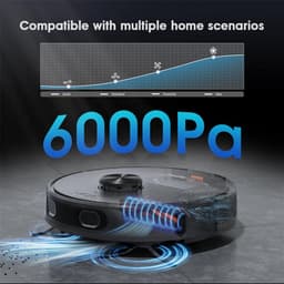 Teendow D65S MAX 3-in-1 Robotstofzuiger en -mop met LiDAR-navigatie, slimme kaartvorming en maximale sterke 6000Pa zuigkracht, zelfledigende bases voor 70 dagen, WiFi/App/Alexa spraakbediening, obstakelvermijding - EU-stekker — thumbnail 3