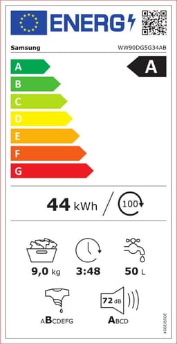 Samsung WW90DG5G34AB voorlader 9 KG wasmachine met AI Ecobubble™ zwart — thumbnail 2