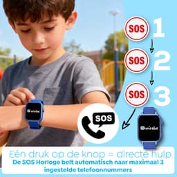 Wiesba WB13 Pro - smartwatch kinderen - gps horloge kind - kinderhorloge bellen - gps tracker kinderhorloge - kinderhorloge met gps - kinderhorloge - Blauw — thumbnail 4