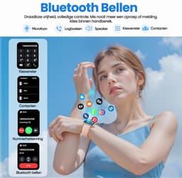 Synyq Axis GPS Smartwatch Dames en Heren - GPS 5 satellieten - Waterdicht - Belfunctie - Stappenteller - Hartslagmeter - Slaapmonitor - Multisport - Geschikt voor Android en iOS - Rose — thumbnail 2