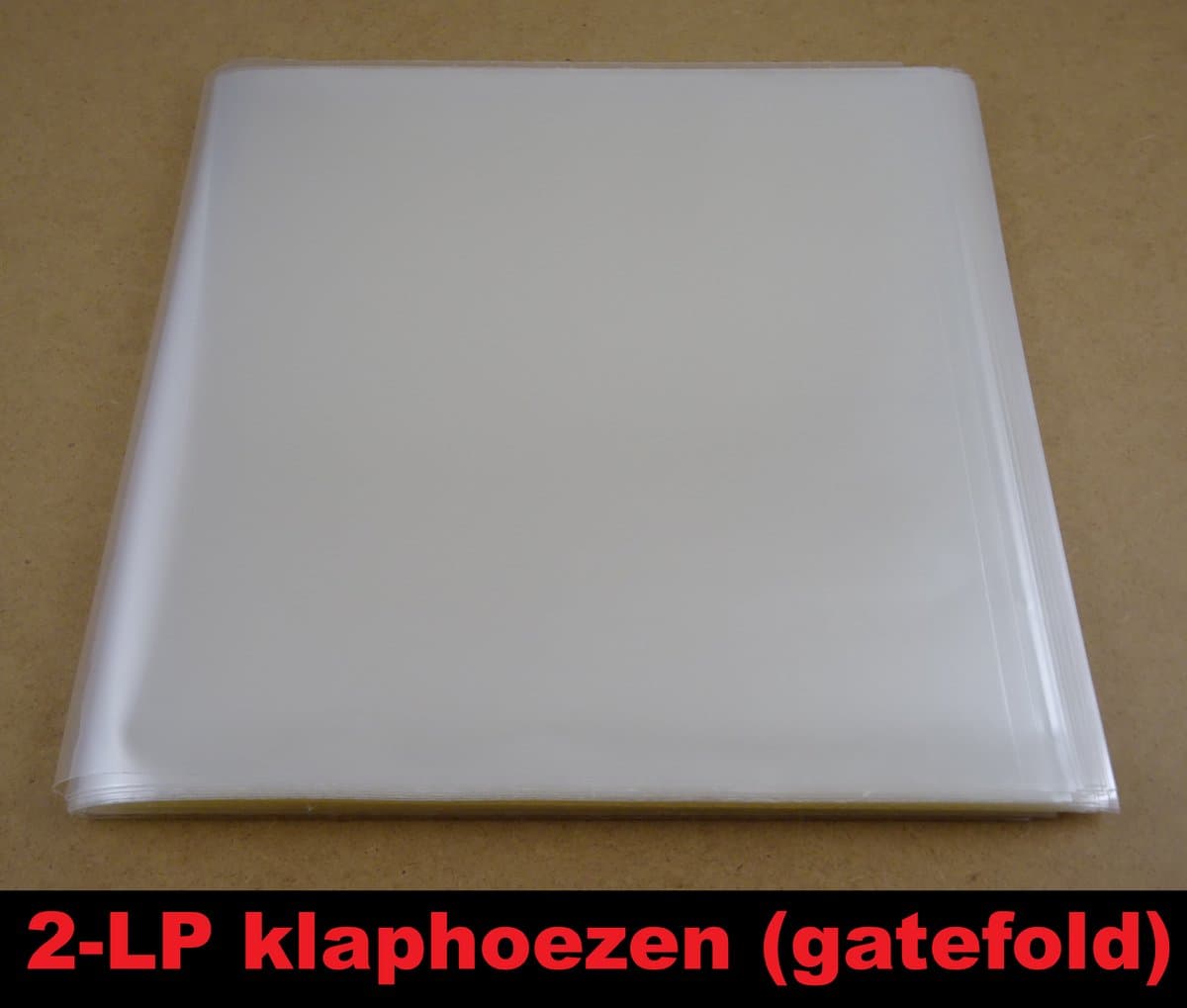 10 Stuks 2-LP hoezen voor gatefold klaphoezen, glashelder dikte 90 micron (GOEDE KWALITEIT, 0.09mm dik) - hoezen lp's, outer sleeves, buitenhoezen, platenhoezen, beschermhoes, transparant, crystal clear, buitenhoes, lps vinyl platen, 12", 12 inch — afbeelding 1