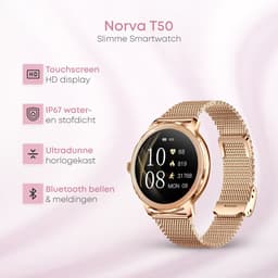 Norva - Smartwatch voor Dames - Geschikt voor elke smartphone - Slaapmonitor - Bellen - Muziek - Lange batterijduur - 100+ Sportmodi - Dames horloge - Incl. extra bandje — thumbnail 4