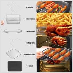 RWB® Airfryer XXL - Mini-oven - Heteluchtfriteuse - 12L - 12 Programma's — thumbnail 2