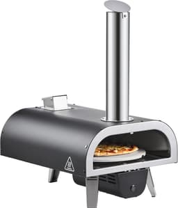 12-Inch Houtgestookte Pizzaoven voor Buiten met Thermometer, Elektrische Draaifunctie En Accessoires voor Achtertuin, Terras Of Camping — thumbnail 2