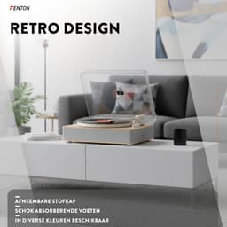 Platenspeler Bluetooth (in/uit) - Fenton RP162S - retro platenspeler met speakers (stereo) en mp3 speler - Beige — thumbnail 2