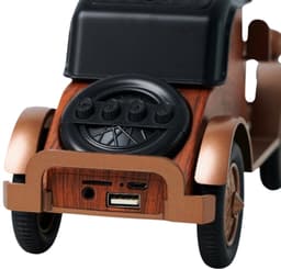 RetroDrive Bluetooth Speaker Vintage Auto – 5W Draadloze Speaker – Bluetooth 5.0 – FM Radio – USB – TF-kaart – AUX – Telefoonhouder – Bruin — thumbnail 3