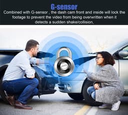 Autocamera (DVR) - Inbouw-DVR - Dubbele camera's voor en binnen in de auto - Full HD - 120° groothoek - Loopopname - Zwaartekrachtsensor (met 32GB geheugenkaart) — thumbnail 4