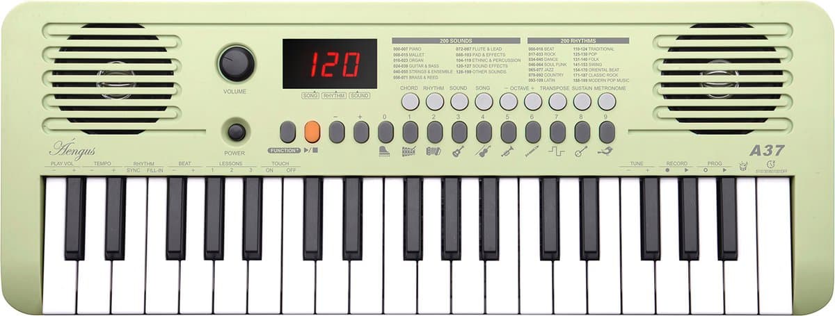 Aengus Keyboard Piano Keyboard Kind met 37 Aanslaggevoelige toetsen - USB-C MIDI - Groen — afbeelding 1