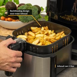Airfryer 5L met Digitale Timer en 8 Programma's | Roestvrijstalen Mand | Gezond Frituren tot 200°C — thumbnail 5