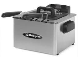 4,5L Friteuse van Roestvrij Staal met 3 Stijlen en Afneembare Handgreep - Compact Design