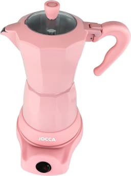 Jocca elektrische Italiaanse koffiemachine 6 kopjes – 480 W – 360° draaibasis – Roze — thumbnail 2