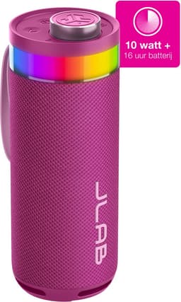 JLab Go Bluetooth Speaker Draadloos - Draagbare Muziekbox - 16 uur Batterijduur - 10 Watt - Bass Boost - IPX6 Waterproof - Multipairing - Instelbare Party Lights - App Equalizer - Roze — thumbnail 1