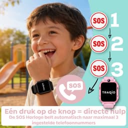 Traqio TRQ05 - GPS horloge kinderen - gps horloge kind - kinderhorloge bellen - gps tracker kinderhorloge - kinderhorloge met gps - kinderhorloge - Kinder smartwatch GPS - GPS horloge school - Roze — thumbnail 5