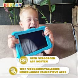 DEPLAY Kindertablet SMART 5 – Android 15 - 64GB Opslag - 4GB RAM – Kidsproof Tablet – Ouder controle – Vanaf 2+ Jaar – 8 Inch – Met Pen, Beschermhoes, Keycord & Blauwlicht Screenprotector – 5000 mAh Batterij – Blauw — thumbnail 2