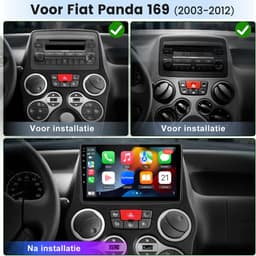 Awesafe Autoradio - Geschikt Voor Fiat Panda 2003 t/m 2012 - RAM 2GB + ROM 64GB - Draadloos Apple Carplay & Android auto - GPS Navigatie Bluetooth WIFI - 2003 2004 2005 2006 2007 2008 2009 2010 2011 — thumbnail 2