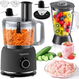 Keukenmachine & Blender Combinatie 1500 W – 2,5 L Keukenmachine + 2 L Glazen Blender – 2 Snelheden & Puls – Voor Deeg, Smoothies & Meer — thumbnail 1