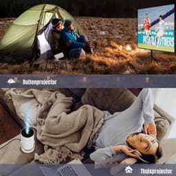 Quvo®® Draagbare beamer - Beamer - Projector - Mini Beamer - Wit - ‎17cm x 10cm x 17cm — thumbnail 5
