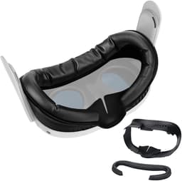 VR Gezichtsinterface voor Meta Quest 3 van MMOBIEL - Face Cover Pad voor Quest 3 (Niet Geschikt voor Quest 3S) - Verwisselbare Facial Interface – Accessoires voor VR Bril met Neuskussen & Zachte PU Lederen Gezichtskussen - Zwart — thumbnail 1