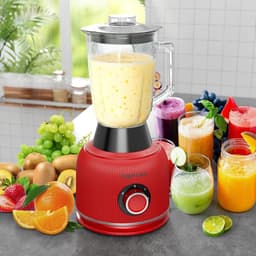Foodprocessor en mixer combinatie - 2,5 L hakker voor vlees en groenten, 2 L blender met 1500 W glazen container, 2 snelheden en pulsefunctie voor smoothies — thumbnail 2