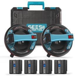 Elektrische Vacuüm Zuignappen voor Glas - Set van 2, 200 mm, LCD-Display, Max. Belastbaarheid 270 kg — thumbnail 1