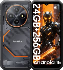 Blackview FORT 2 - AI Robuuste Smartphone - 24 GB RAM - 256 GB ROM - 6,56 inch MTK G81 - Robuuste telefoon - Android 15 - GPS IP69K OTG NFC Gemini AI - Zwart — thumbnail 1