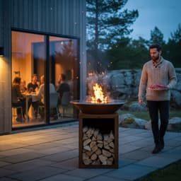 ASH - Solaris - Cortenstaal - XXL - Plancha barbecue met grillring - Buitenkoken - Plancha BBQ - Plancha Bakken - Roest - Grillring — thumbnail 5