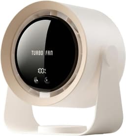 Tafelventilator - tafelventilator oplaadbaar - tafelventilator draadloos - Handventilator - LED-display - 5 instelbare snelheden - draagbare tafelventilator voor slaapkamer, kantoor, studentenkamer, keuken, muur, thuis — thumbnail 1