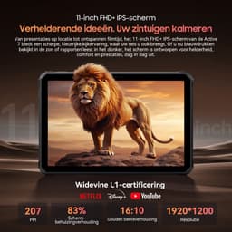 Blackview Active 7 Tablet - 10000mAh - 24GB RAM - 128GB ROM - 11 inch Tablet - Android 15 - Bluetooth 5.0 - NFC - OTG - Grijs — thumbnail 4