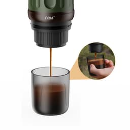 Cerapresso draagbare espressomachine - 3e gen 13500 mAh batterij - tot 8 kopjes zonder opladen - 150s tot 96°C - cups en gemalen koffie - dubbele espresso - draagbare koffiemachine - koffiemaker - reis & camping koffiezetapparaat 12 volt - CERA+ — thumbnail 4