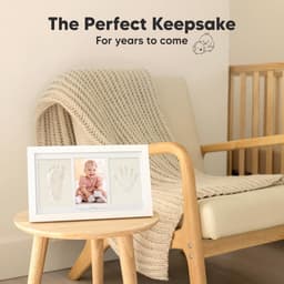 Baby Hand- en Voetafdrukherinneringskader – Leem Set voor Pasgeborenen – Babykamer Decoratie — thumbnail 2