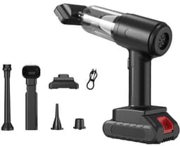 Draadloze Handstofzuiger Voor De Auto - Draagbare Oplaadbare Mini Autostoofzuiger - Zwart - 5 Opzetstukken - 16000Pa — thumbnail 1
