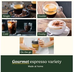 Cuisinart Espresso Bar Slim EM160E – Espressomachine – 15 bar – Stoompijp – Cold Brew – Zilver — thumbnail 3