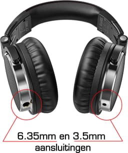 Solid DJ1 Over-ear DJ & Studio Koptelefoon - Inclusief USB-C Adapter, Microfoon & Draagtas - 3.5mm & 6.3mm Jack - Zwart — thumbnail 2