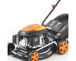 3-in-1 Benzine Grasmaaier met Achterwielaandrijving - 42 cm Maaibreedte - Voor Kleine Tuinen