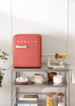 CREATE - Koelkast in retrostijl - Terracotta - Handvat Marmer - FRIDGE RETRO 48L — thumbnail 4