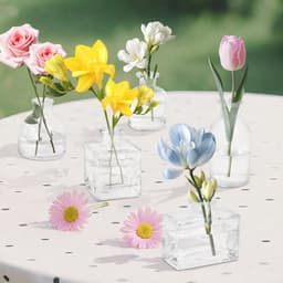 5 glazen mini-vazen - 125 ml tafelvazen voor bloemdecoratie - vaatwasmachinebestendig — thumbnail 5