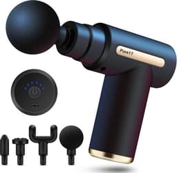 Pure17 Massage Gun – Draadloos Massagepistool voor Sport & Ontspanning – Krachtige Spiermassage – Inclusief Opzetstukken – Oplaadbaar – Zwart – Voor Thuis & Onderweg — thumbnail 1