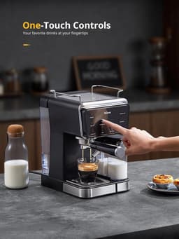 Volautomatische Espressomachine met 20 Bar Pomp en Geïntegreerde Melkopschuimer - 6 Dranken — thumbnail 2