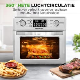 Elektrische Airfryer Oven - Heteluchtfriteuse Combi Oven - Gezond Koken - 360° Hete Lucht Circulatie - 26 Liter - Zilver — thumbnail 5